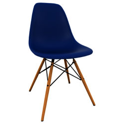 Vitra Eames DSW 43cm Side Chair Navy Blue / Light Maple